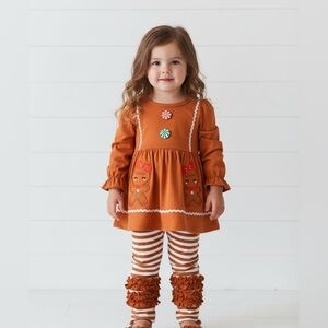 Gingerbread Boutique Ruffle Outfit, girls,